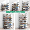 4-Tier Stainless Steel Shoe Rack Black