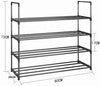 4-Tier Shoe Rack 20 Pairs Black