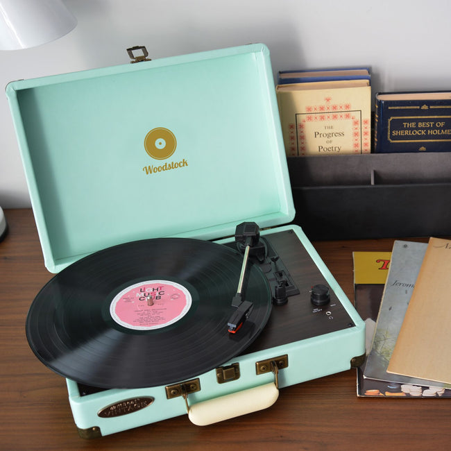 Mbeat Tiffany Blue Retro Turntable