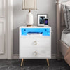 Amelia LED Bedside Table with USB & Power – White
