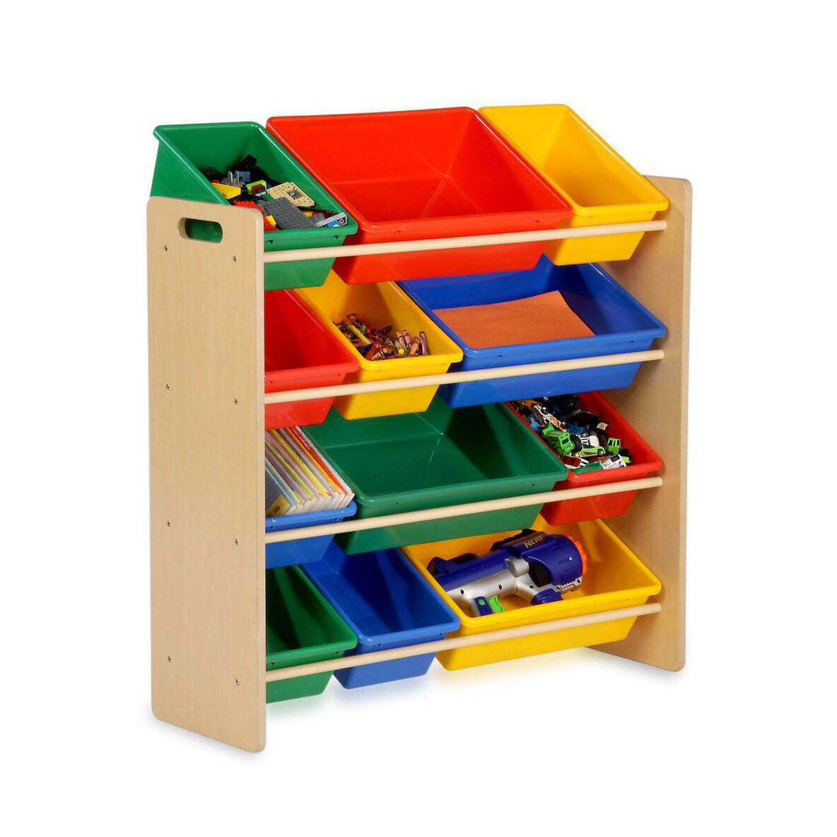 Kids Toy Storage Rack with 12 Multicolour Bins