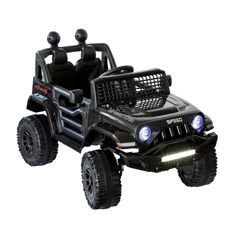 Jeep-Style Kids Electric Ride-On Car with Remote – Black