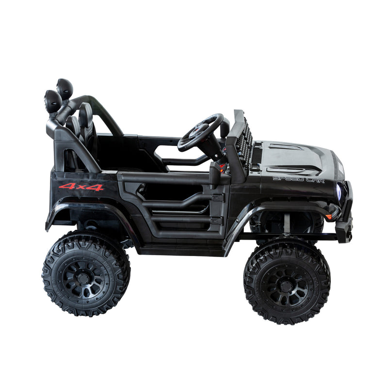 Jeep-Style Kids Electric Ride-On Car with Remote – Black