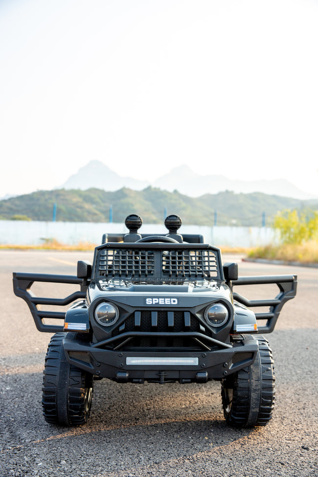 Jeep-Style Kids Electric Ride-On Car with Remote – Black