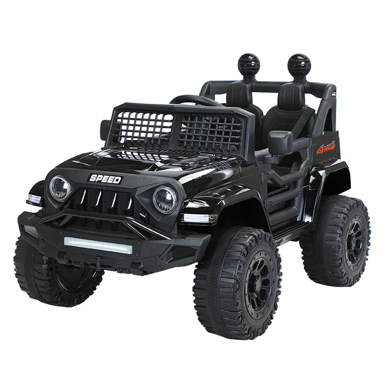 Jeep-Style Kids Electric Ride-On Car with Remote – Black