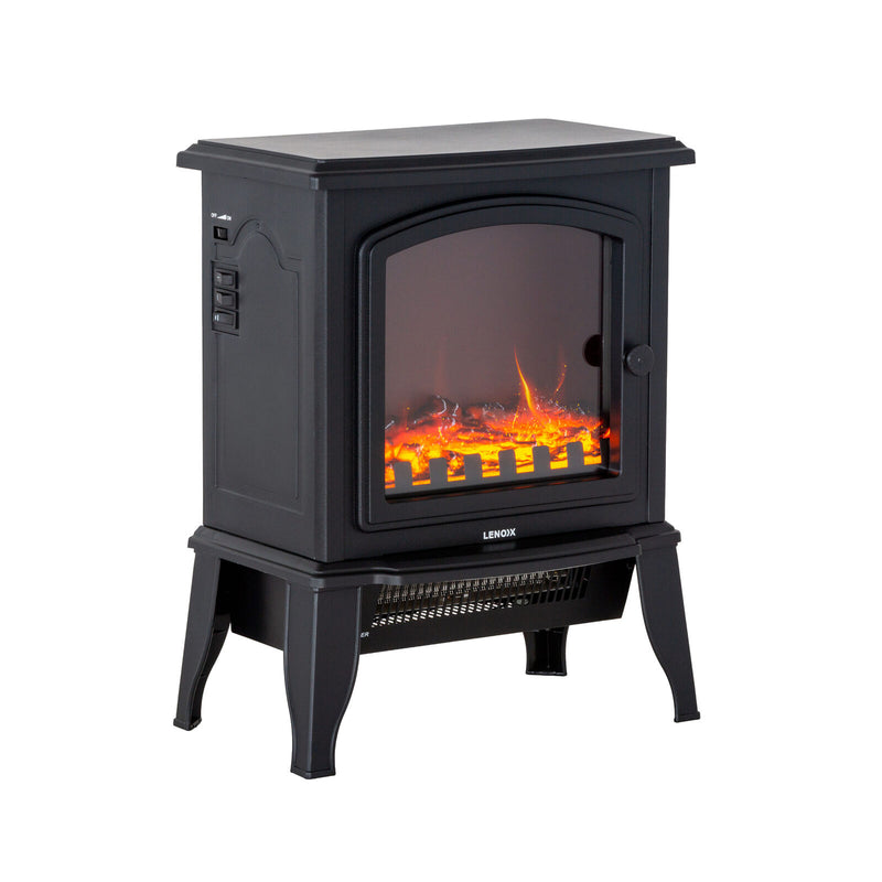 2kW Electric Fireplace Heater with Realistic Log Flame