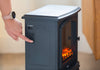 2kW Electric Fireplace Heater with Realistic Log Flame