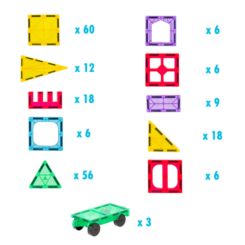 200pcs Magnetic Puzzle Tiles – Educational & Safe, Includes Bag