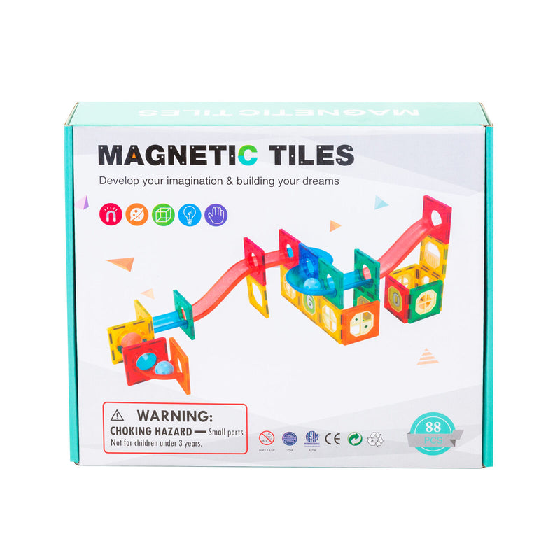 88pcs Magnetic Puzzle Tiles – Educational & Safe, Includes Bag