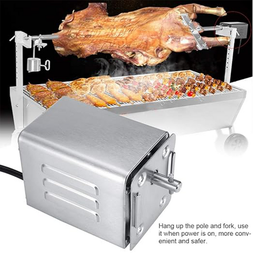 Electric BBQ Rotisserie Motor & Spit – Stainless Steel (AU Plug)