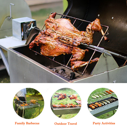 Electric BBQ Rotisserie Motor & Spit – Stainless Steel (AU Plug)