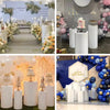 5pcs Metal Round Plinth Pedestal Stands – Wedding Cake & Flower Display