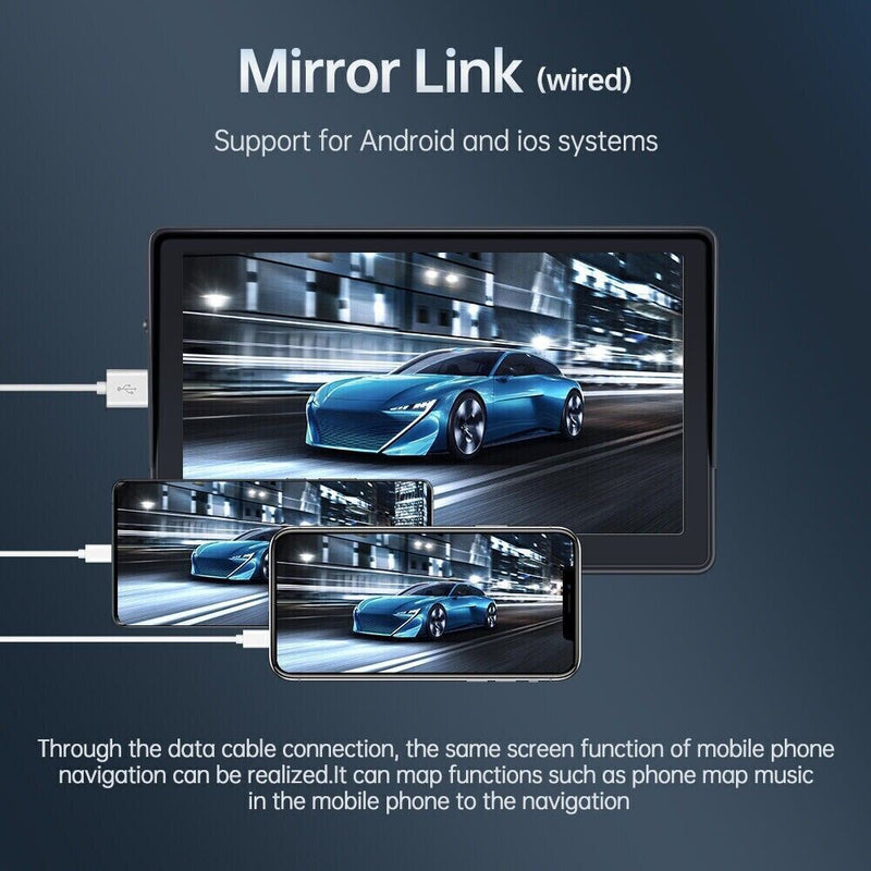 7" Portable Car Stereo Wireless Apple CarPlay Android Auto + Camera