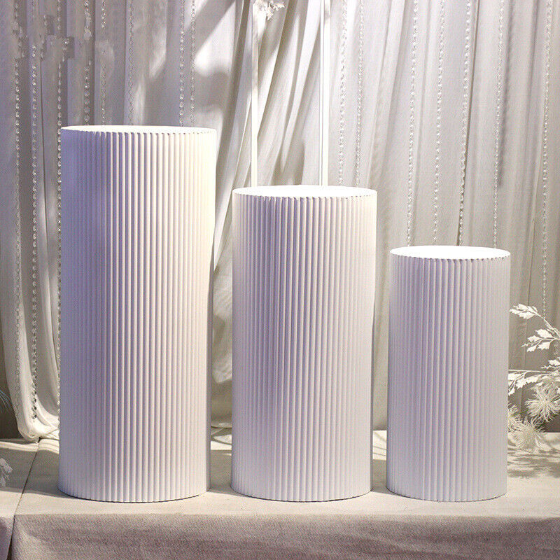 3x Metal Ripple Plinths – Wedding Cake & Dessert Display