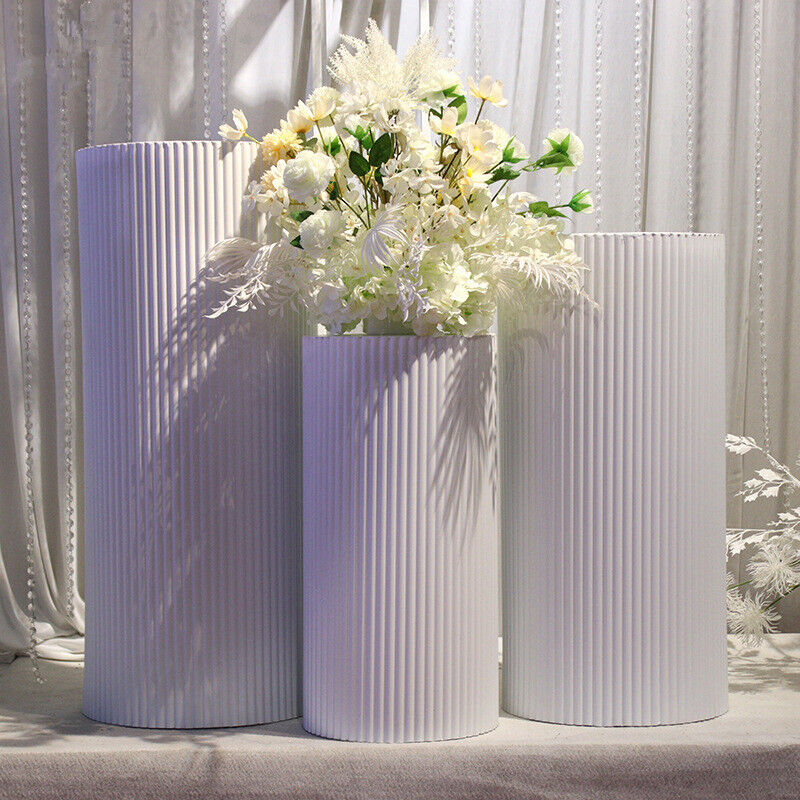 3x Metal Ripple Plinths – Wedding Cake & Dessert Display