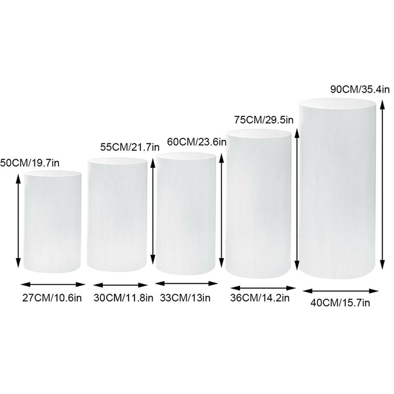 5pcs Round Plinth Display Stands – Wedding & Event Pedestals