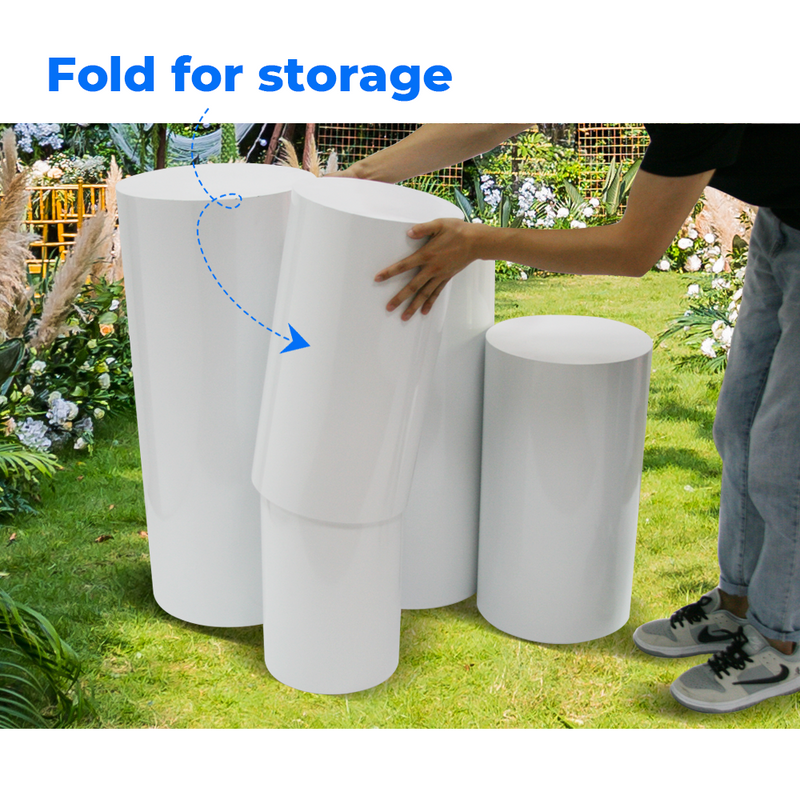 5pcs Round Plinth Display Stands – Wedding & Event Pedestals