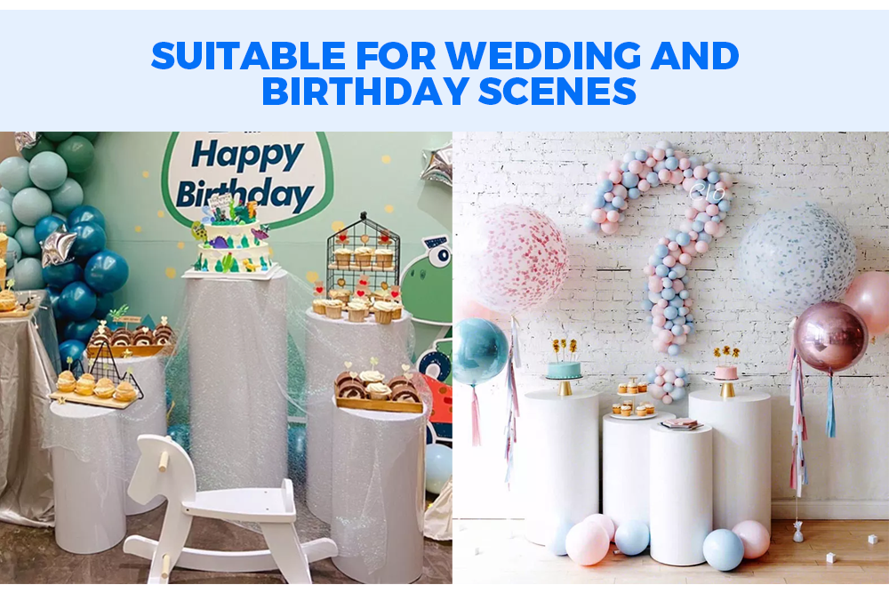 5pcs Round Plinth Display Stands – Wedding & Event Pedestals