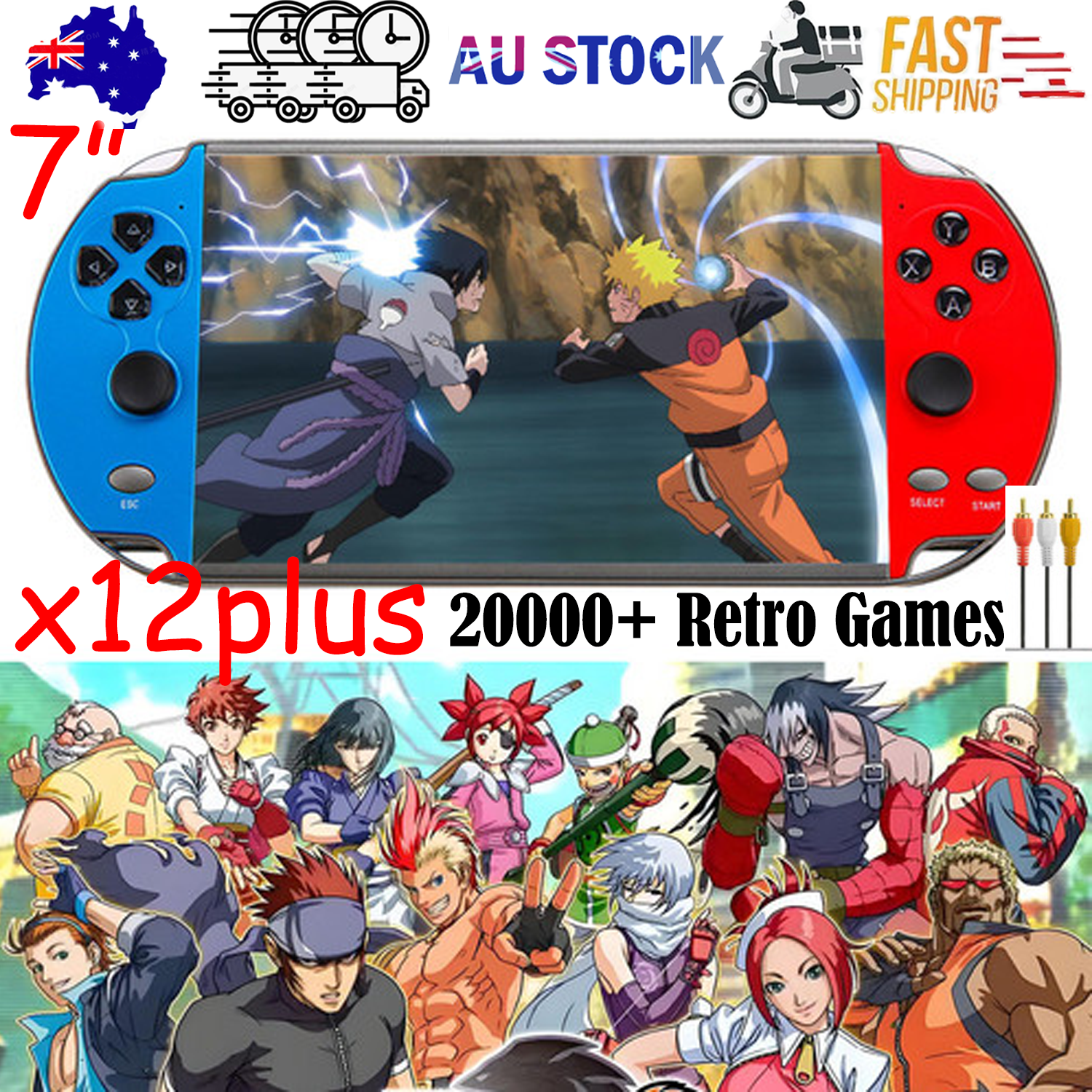 X12 Plus 7″ Handheld Game Console – 20,000+ Retro Games