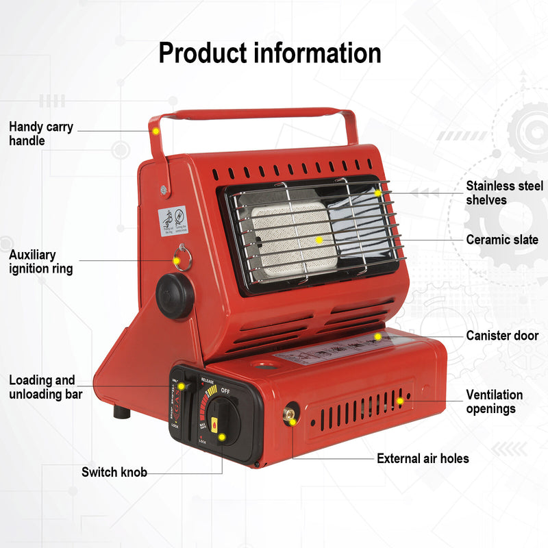 Portable Camping Gas Heater – Outdoor Heating Stove (Red, AU)