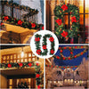 9FT Christmas Garland with LED Lights Red Artificial Holiday Decoration
