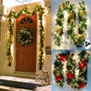 Gold 9FT Christmas Garland with LED Lights Artificial Festive Decoration