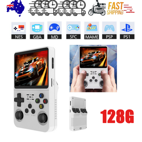 128GB White Retro Handheld Console – 10K+ Games