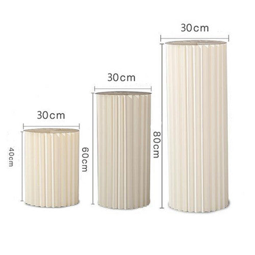 3pcs Cardboard Round Plinths – Wedding Flower Display Stands