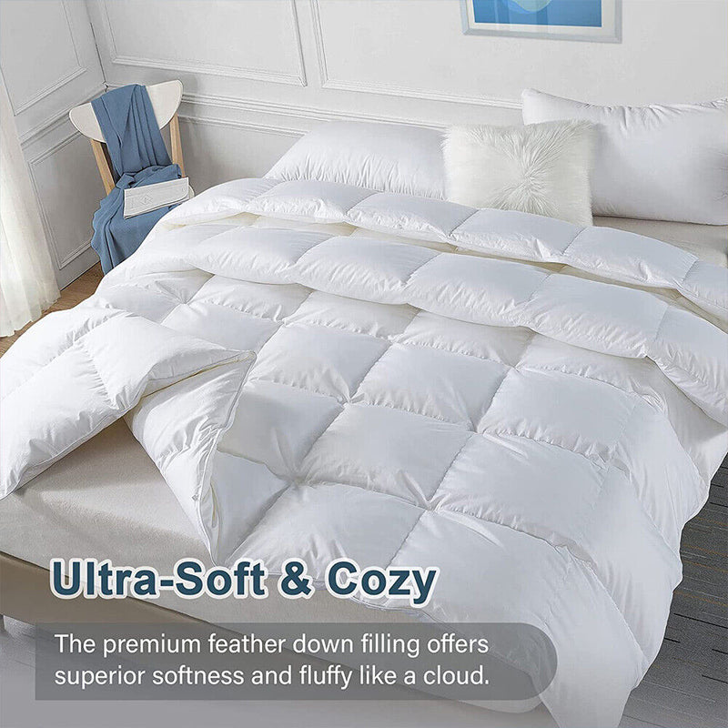 Goose Feather Down Quilt 500 GSM Duvet Doonas King: 240x210cm