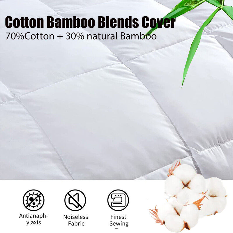 Goose Feather Down Quilt 500 GSM Duvet Doonas King: 240x210cm