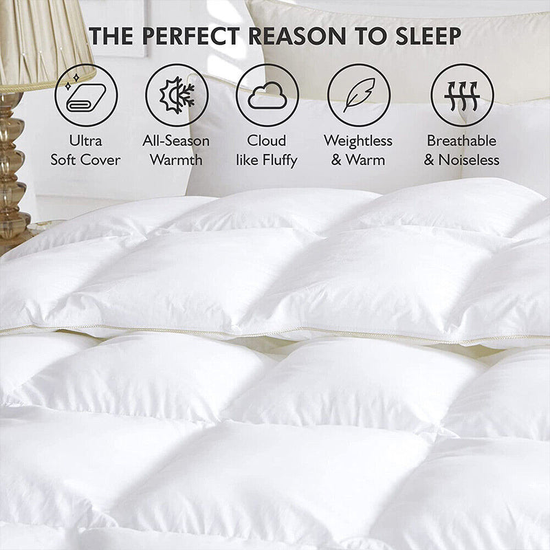 Goose Feather Down Quilt 500 GSM Duvet Doonas King: 240x210cm