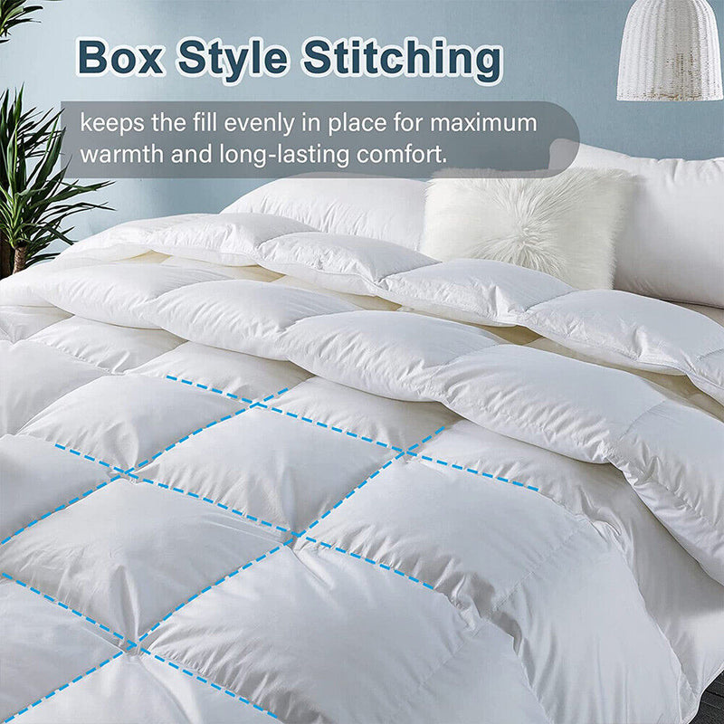 Goose Feather Down Quilt 500 GSM Duvet Doonas Queen: 210x210cm