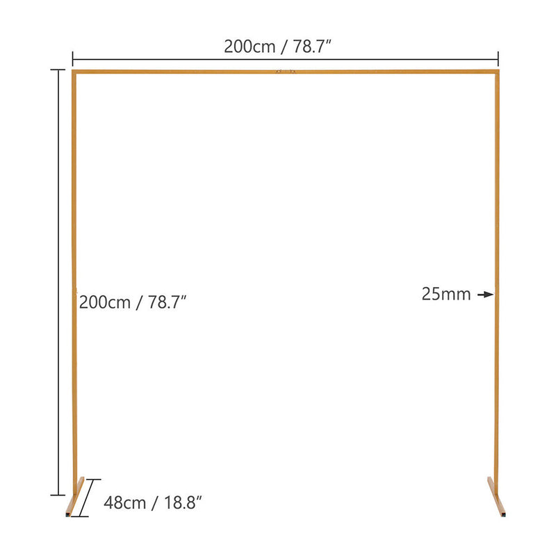 2.2m Gold Square Wedding Arch – Backdrop Display Stand