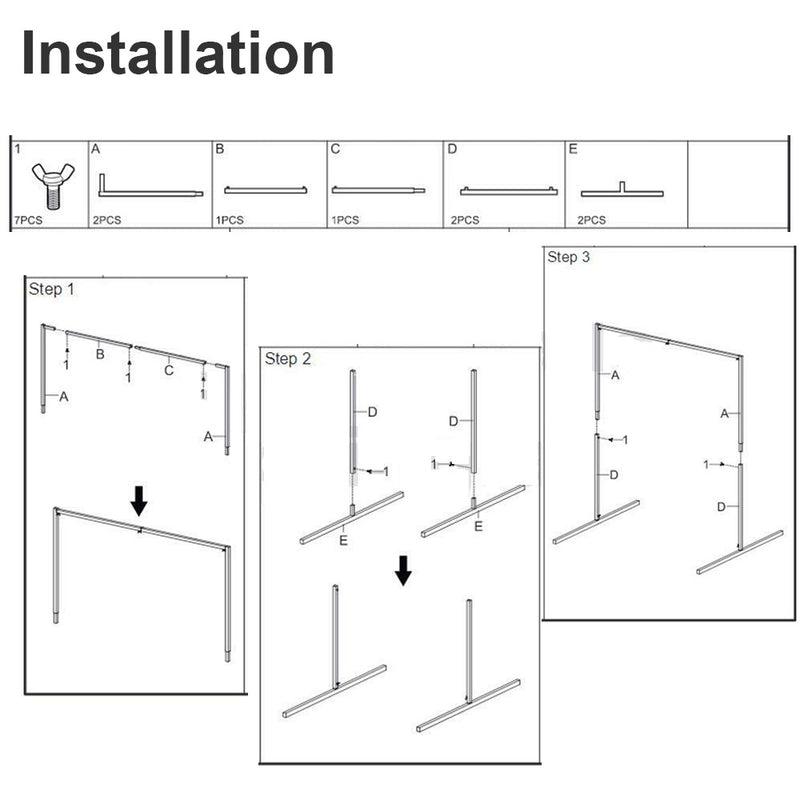 2.2m Gold Square Wedding Arch – Backdrop Display Stand