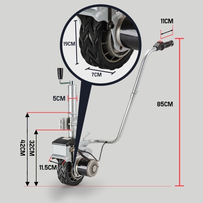 T-REX 12V 350W Motorised Jockey Wheel – Caravan, Trailer & Boat