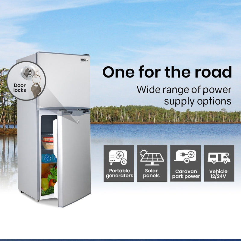 Gecko 125L Portable Upright Fridge – Silver