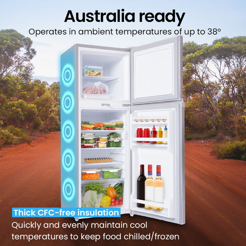 Gecko 142L Upright Portable Fridge Freezer – Silver