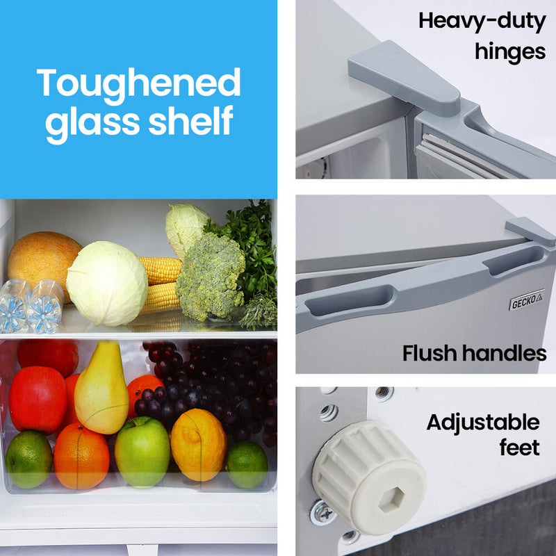 Gecko 142L Upright Portable Fridge Freezer – Silver