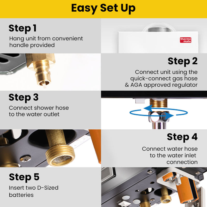 Thermomate Portable Gas Hot Water System – White