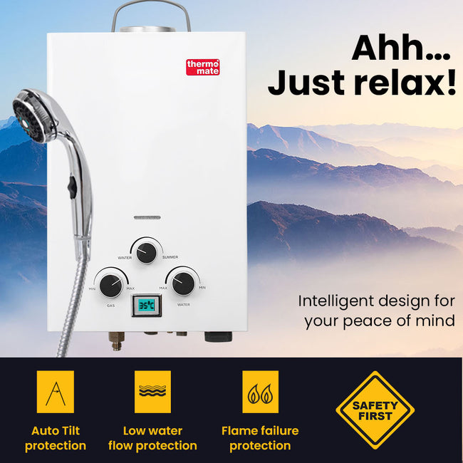 Thermomate Portable Gas Hot Water System – White