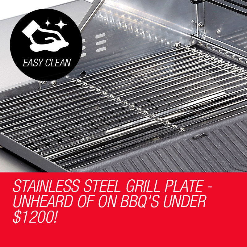 EuroGrille 5-Burner Gas BBQ Grill – Stainless Steel