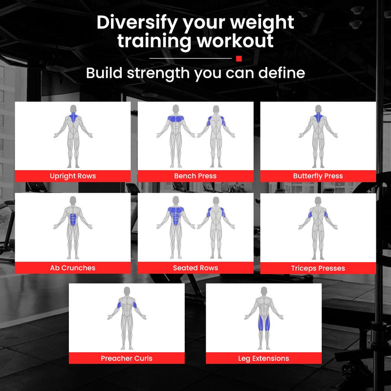 PROFLEX M8000 Multi-Station Home Gym – 150lbs Weight Plates