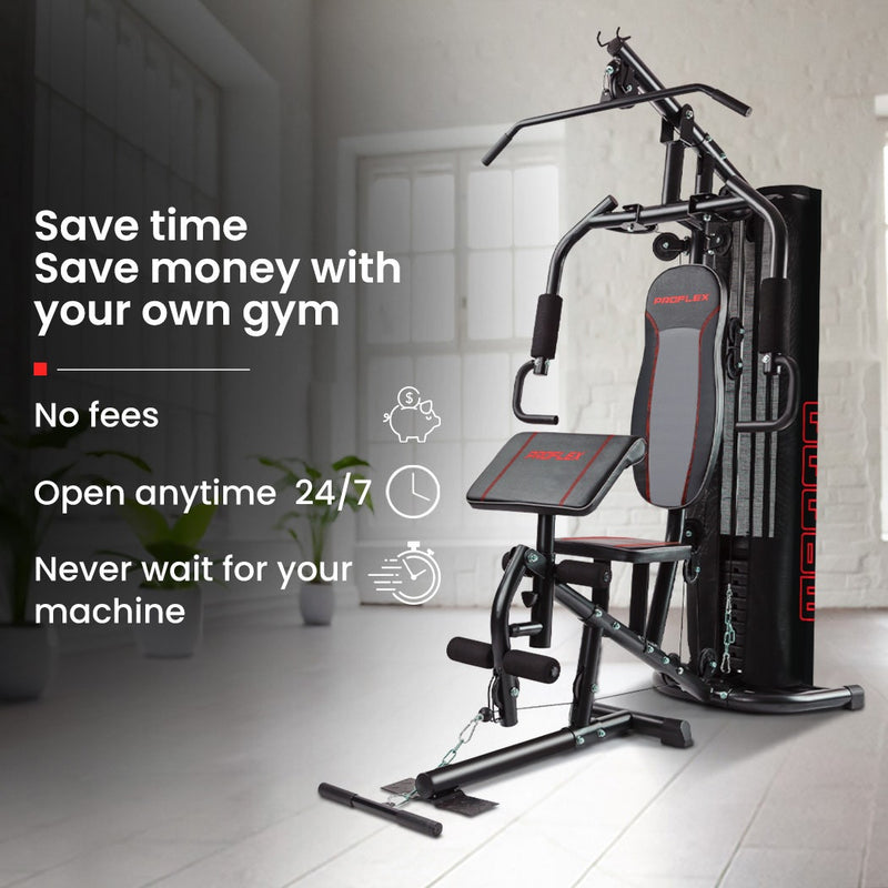 PROFLEX M8000 Multi-Station Home Gym – 150lbs Weight Plates