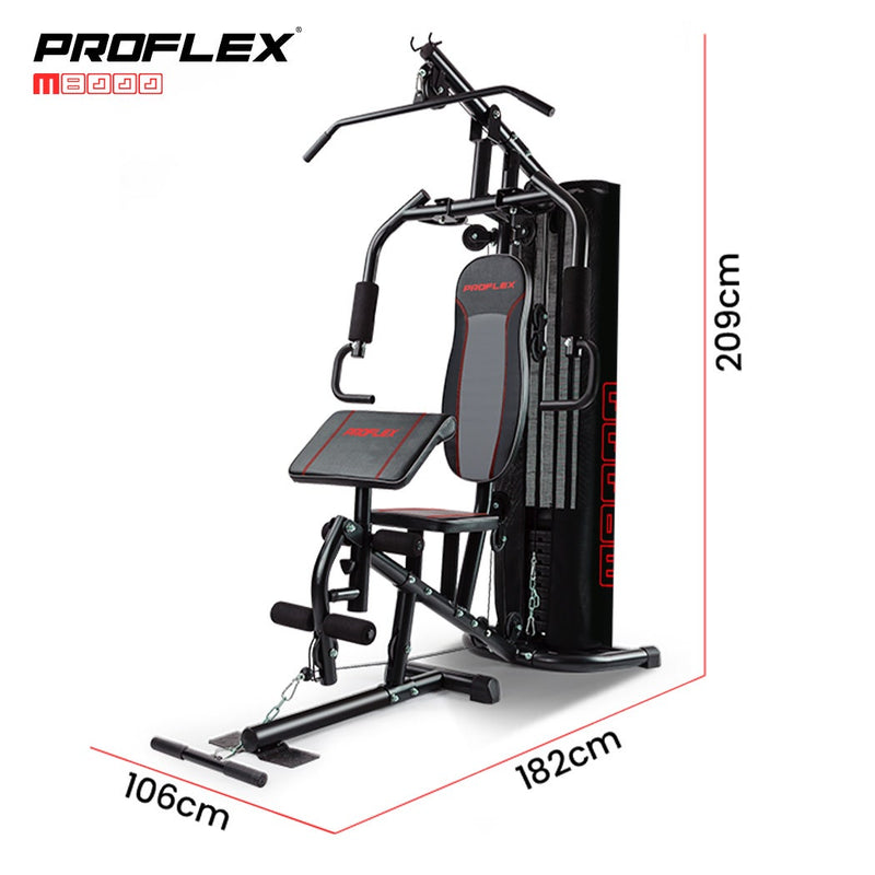 PROFLEX M8000 Multi-Station Home Gym – 150lbs Weight Plates