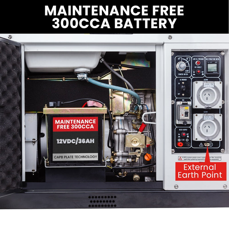 GENPOWER 8.4kW/6kW Single-Phase Diesel Generator (Key Start)