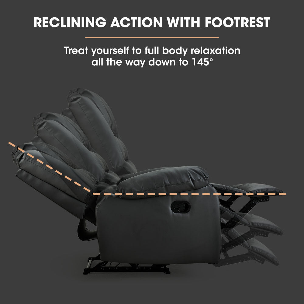 FORTIA Luxury Recliner Lounge Chair Black