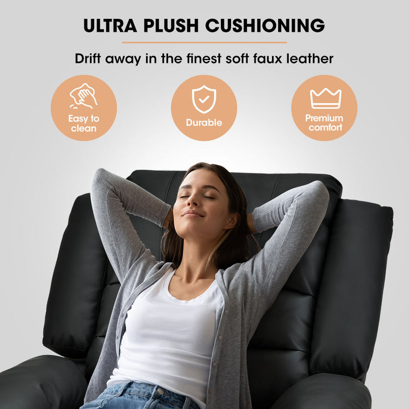 FORTIA Luxury Recliner Lounge Chair Black