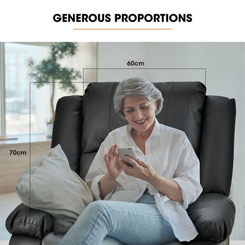 FORTIA Luxury Recliner Lounge Chair Black