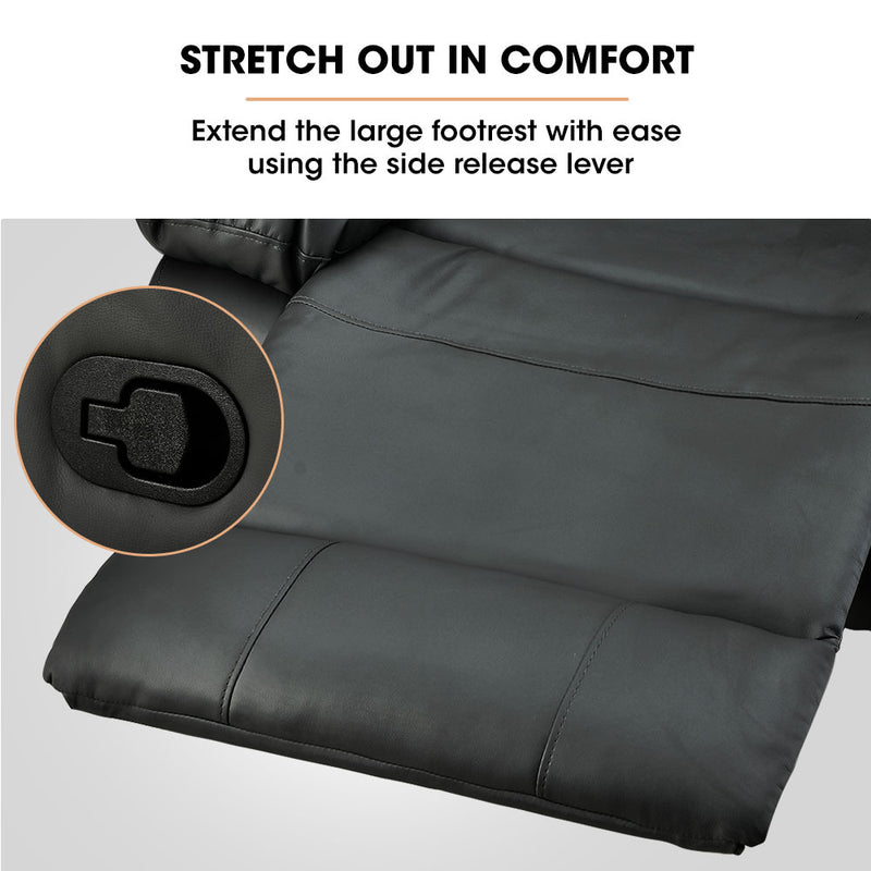 FORTIA Luxury Recliner Lounge Chair Black