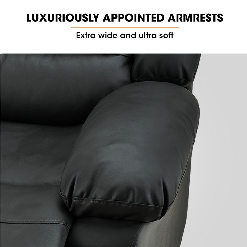 FORTIA Luxury Recliner Lounge Chair Black